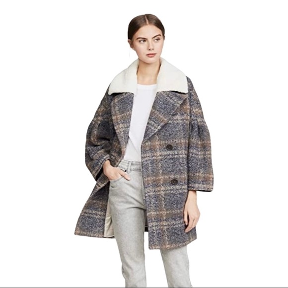 Joie Angalica Midnight Color Wool Blend Coat Med. - Picture 3 of 13